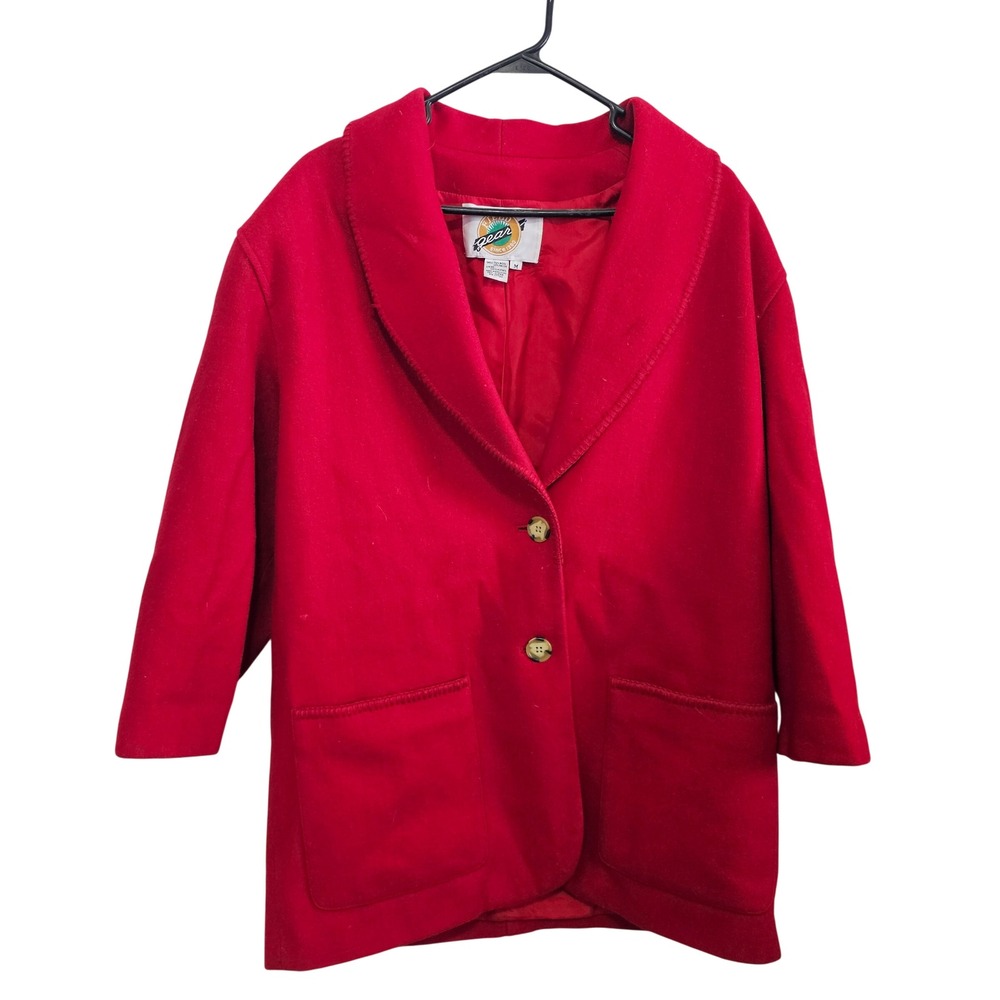 Field Gear Vintage Red Wool Blend Shawl Collar‎ Blazer Jacket Womens Medium M